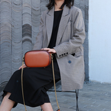 Small Black Round Leather Circle Shoulder Bags - Annie Jewel