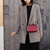 Small Black Round Leather Circle Shoulder Bags - Annie Jewel