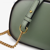 Small Black Round Leather Circle Shoulder Bags - Annie Jewel