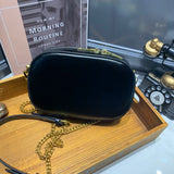 Small Black Round Leather Circle Shoulder Bags - Annie Jewel