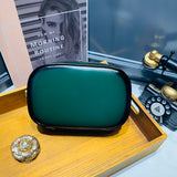 Small Black Round Leather Circle Shoulder Bags - Annie Jewel