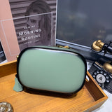 Small Black Round Leather Circle Shoulder Bags - Annie Jewel