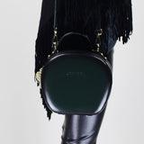 circle leather purse