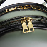 Half Moon Round Leather Handbag Circle Leather Handbag