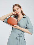 Leather Half Moon Case Handbag