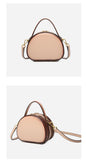 Nude Leather Half Moon Case Handbag