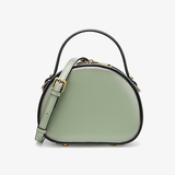 Green Leather Half Moon Case Crossbody Bag Clutch