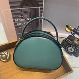 Circular Handbag Round Leather Crossbody Bag - Annie Jewel
