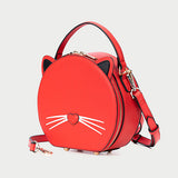 Cute Black Round Leather Crossbody Bags - Annie Jewel