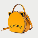 Cute Black Round Leather Crossbody Bags - Annie Jewel