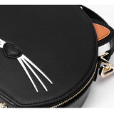 Cute Black Round Leather Crossbody Bags - Annie Jewel
