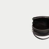 Cute Black Round Leather Crossbody Bags - Annie Jewel