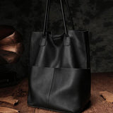 13" Soft Leather Vertical Tote - Annie Jewel