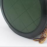 Burgundy Leather Circle Round Shoulder Bags - Annie Jewel