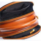 Black Round Leather Crossbody Bags - Annie Jewel