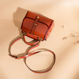 genuine leather tan satchel bag Flap Crossbody Bag Womens