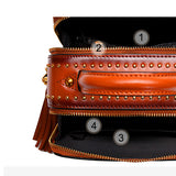 Handle Leather Small Satchel Square Crossbody Bag Purses - Annie Jewel