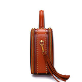Handle Leather Small Satchel Square Crossbody Bag Purses - Annie Jewel