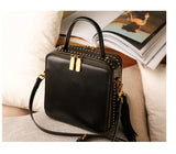 black structured satchel crossbody bag square womens