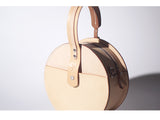handmade genuine leather round bag