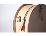 Handmade Leather Circle Clutch Round Purse Bag - Annie Jewel