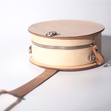 handmade genuine leather round bag
