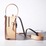 handmade round leather handbag
