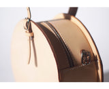 Handmade leather circle bag