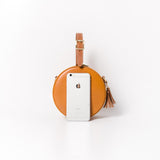 Handmade Round Leather Circle Clutch Purse Bag - Annie Jewel