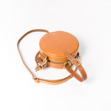 Handmade Round Leather Circle Clutch Purse Bag - Annie Jewel