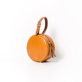 Handmade Round Leather Circle Clutch Purse Bag - Annie Jewel