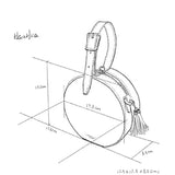 Handmade Round Leather Circle Clutch Purse Bag - Annie Jewel