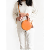 Handmade Round Leather Circle Clutch Purse Bag - Annie Jewel