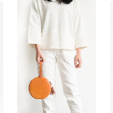 Handmade Round Leather Circle Clutch Purse Bag - Annie Jewel