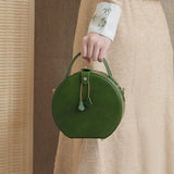 Round Leather Purse Circle Bags - Annie Jewel