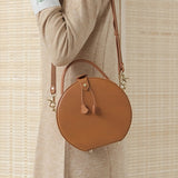 Round Leather Purse Circle Bags - Annie Jewel