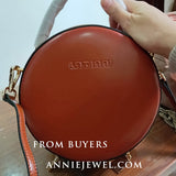 Small Round Leather Purse Circle Bag - Annie Jewel