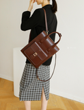 leather rucksack womens