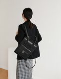 female leather backpack