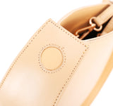Small Round Leather Circle Clutch Bag Purse - Annie Jewel