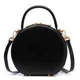Leather Circle Crossbody Bag Purse - Annie Jewel