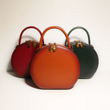 Leather Circle Round Shouler Bags - Annie Jewel