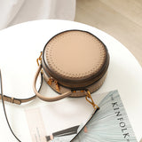 round leather purse