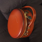 Leather Canteen Round Shoulder Bags - Annie Jewel