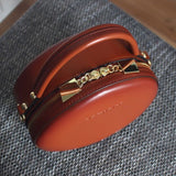 Small Round Leather Purse Circle Bag - Annie Jewel