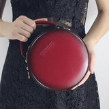 Leather Canteen Round Shoulder Bags - Annie Jewel