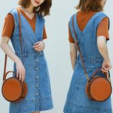 leather circle bag circle leather handbag leather round bag