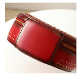 circle leather handbag