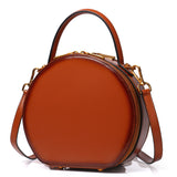 Leather Circle Crossbody Bag Purse - Annie Jewel