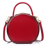 Leather Circle Crossbody Bag Purse - Annie Jewel